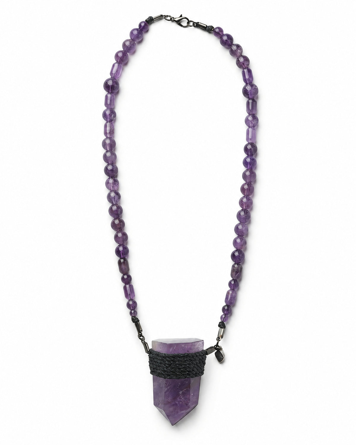 Amethyst Wrap Necklace No. 001 by Clink: full necklace on amethyst bead strand